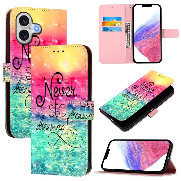 Coque de téléphone en cuir à rabat horizontal avec peinture 3D, pour iPhone 17e / 16e, pour iPhone 17 Pro Max, pour iPhone 17 Pro, pour iPhone 17, pour iPhone Air, pour iPhone 16 Pro Max