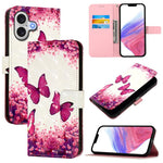Coque de téléphone en cuir à rabat horizontal avec peinture 3D, pour iPhone 17e / 16e, pour iPhone 17 Pro Max, pour iPhone 17 Pro, pour iPhone 17, pour iPhone Air, pour iPhone 16 Pro Max