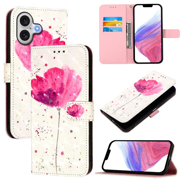 Coque de téléphone en cuir à rabat horizontal avec peinture 3D, pour iPhone 17e / 16e, pour iPhone 17 Pro Max, pour iPhone 17 Pro, pour iPhone 17, pour iPhone Air, pour iPhone 16 Pro Max