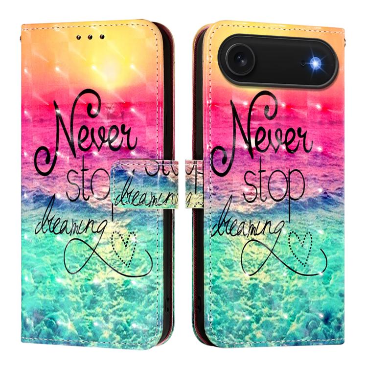 Coque de téléphone en cuir à rabat horizontal avec peinture 3D, pour iPhone 17e / 16e, pour iPhone 17 Pro Max, pour iPhone 17 Pro, pour iPhone 17, pour iPhone Air, pour iPhone 16 Pro Max