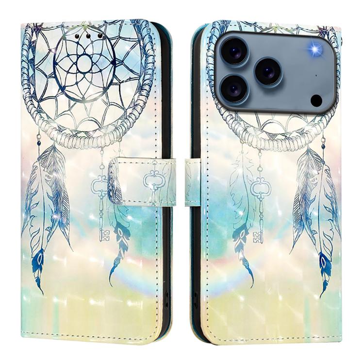 Coque de téléphone en cuir à rabat horizontal avec peinture 3D, pour iPhone 17e / 16e, pour iPhone 17 Pro Max, pour iPhone 17 Pro, pour iPhone 17, pour iPhone Air, pour iPhone 16 Pro Max