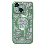Electroplated Circuit Board Pattern MagSafe Phone Case, For iPhone 14 Plus, For iPhone 14, For iPhone 14 Pro, For iPhone 14 Pro Max, For iPhone 13 Pro Max, For iPhone 13 Pro