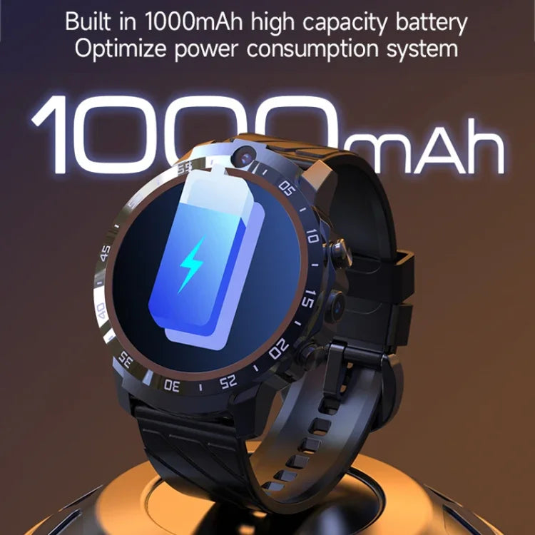 MT27 4G+64G, montre intelligente Android 8.1 4G étanche IP67 de 1,6 pouce, supporte la fréquence cardiaque / le GPS, bracelet en cuir