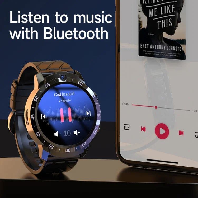 MT27 4G+64G, montre intelligente Android 8.1 4G étanche IP67 de 1,6 pouce, supporte la fréquence cardiaque / le GPS, bracelet en cuir