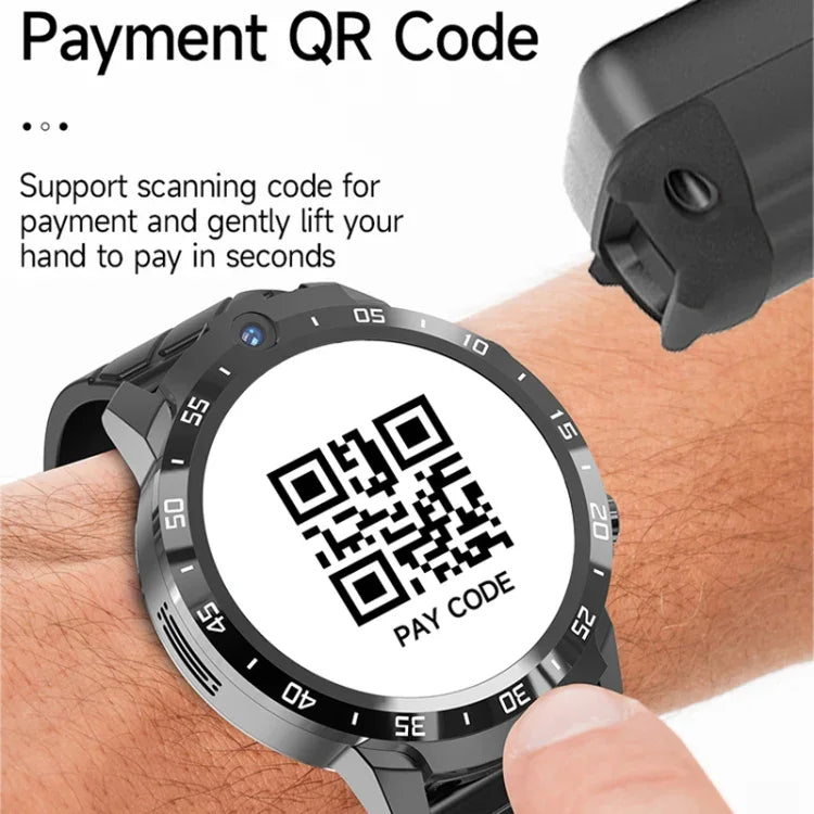 MT27 4G+64G, montre intelligente Android 8.1 4G étanche IP67 de 1,6 pouce, supporte la fréquence cardiaque / le GPS, bracelet en cuir