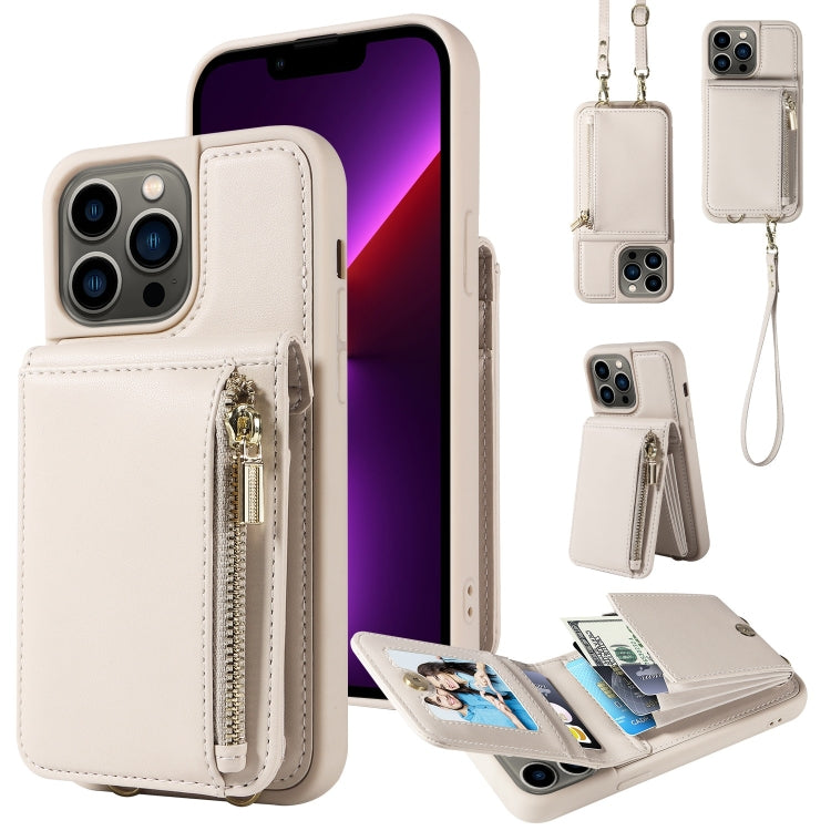 Étui portefeuille zippé en cuir avec cordon tour de cou, pour iPhone 13 Pro, pour iPhone 13, pour iPhone 12 / 12 Pro, pour iPhone 12 Pro Max, pour iPhone 11 Pro Max, pour iPhone 11, pour iPhone 11 Pro, pour iPhone X / XS, pour iPhone XR