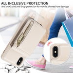 Étui portefeuille en cuir avec lanière bandoulière et fermeture éclair, Pour iPhone XS Max, Pour iPhone 7 Plus / 8 Plus