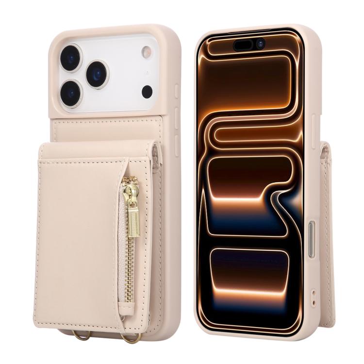 Étui de téléphone en cuir avec portefeuille zippé et cordon bandoulière, pour iPhone 17 Pro Max, pour iPhone 17 Pro, pour iPhone 17, pour iPhone Air, pour iPhone 16 Pro Max, pour iPhone 16 Pro, pour iPhone 16 Plus, pour iPhone 16, pour iPhone 15 Pro Max