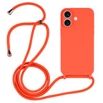 Coque en Silicone Liquide avec Cordon, Pour iPhone 16 Pro Max, Pour iPhone 16 Pro, Pour iPhone 16 Plus