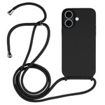 Coque en Silicone Liquide avec Cordon, Pour iPhone 16 Pro Max, Pour iPhone 16 Pro, Pour iPhone 16 Plus
