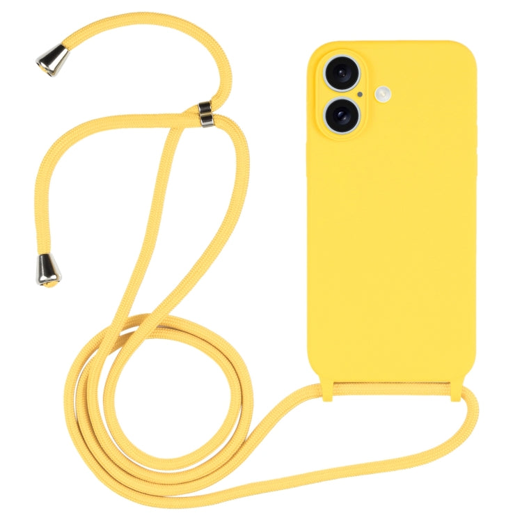 Coque en Silicone Liquide avec Cordon, Pour iPhone 16 Pro Max, Pour iPhone 16 Pro, Pour iPhone 16 Plus