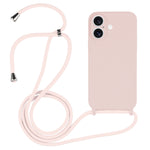 Coque en Silicone Liquide avec Cordon, Pour iPhone 16 Pro Max, Pour iPhone 16 Pro, Pour iPhone 16 Plus