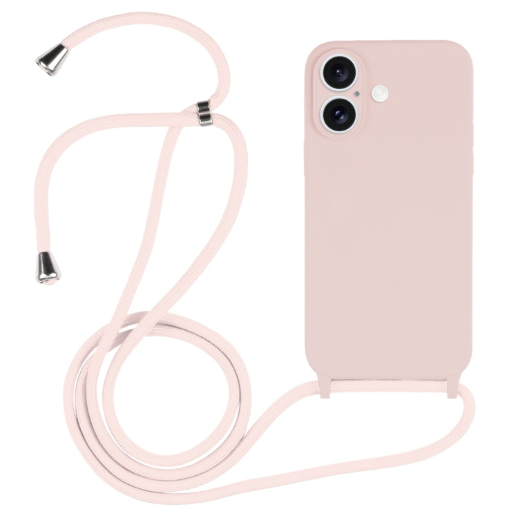 Coque en Silicone Liquide avec Cordon, Pour iPhone 16 Pro Max, Pour iPhone 16 Pro, Pour iPhone 16 Plus