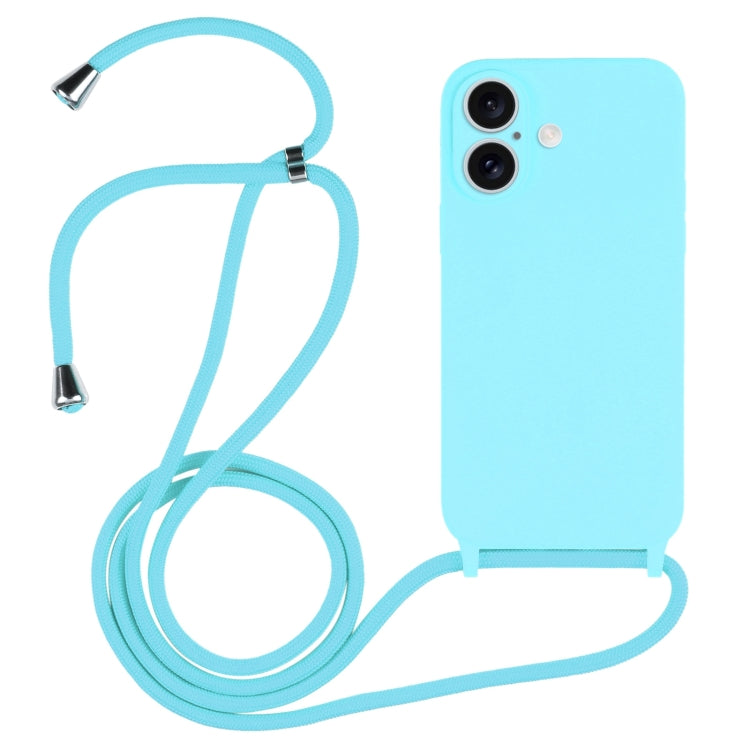 Coque en Silicone Liquide avec Cordon, Pour iPhone 16 Pro Max, Pour iPhone 16 Pro, Pour iPhone 16 Plus