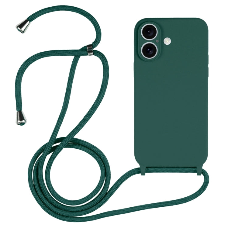 Coque en Silicone Liquide avec Cordon, Pour iPhone 16 Pro Max, Pour iPhone 16 Pro, Pour iPhone 16 Plus