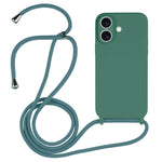 Coque en Silicone Liquide avec Cordon, Pour iPhone 16 Pro Max, Pour iPhone 16 Pro, Pour iPhone 16 Plus