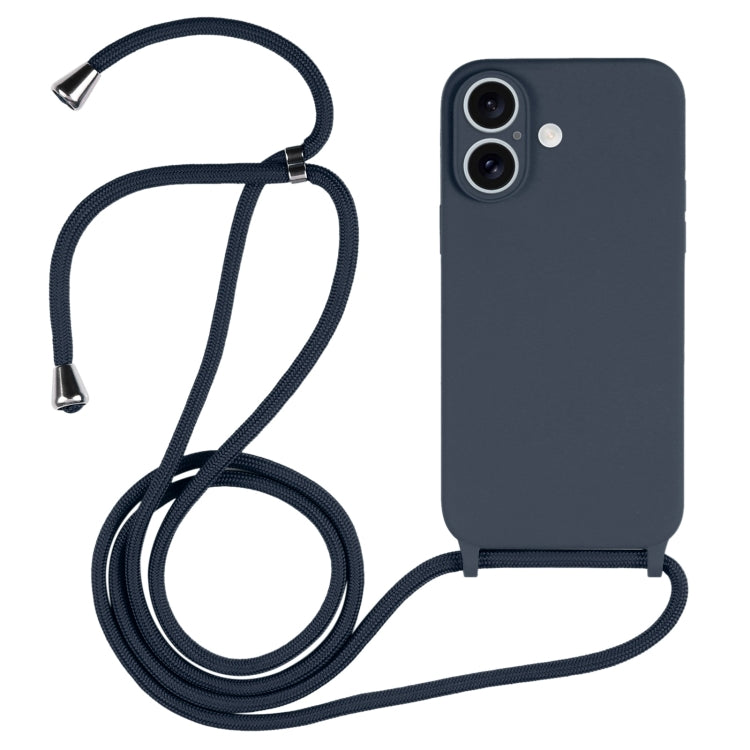 Coque en Silicone Liquide avec Cordon, Pour iPhone 16 Pro Max, Pour iPhone 16 Pro, Pour iPhone 16 Plus