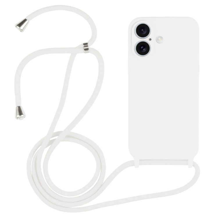 Coque en Silicone Liquide avec Cordon, Pour iPhone 16 Pro Max, Pour iPhone 16 Pro, Pour iPhone 16 Plus