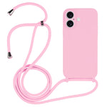 Coque en Silicone Liquide avec Cordon, Pour iPhone 16 Pro Max, Pour iPhone 16 Pro, Pour iPhone 16 Plus