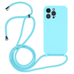 Coque en Silicone Liquide avec Cordon, Pour iPhone 16 Pro Max, Pour iPhone 16 Pro, Pour iPhone 16 Plus