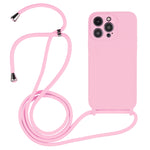 Coque en Silicone Liquide avec Cordon, Pour iPhone 16 Pro Max, Pour iPhone 16 Pro, Pour iPhone 16 Plus