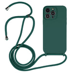 Coque en Silicone Liquide avec Cordon, Pour iPhone 16 Pro Max, Pour iPhone 16 Pro, Pour iPhone 16 Plus