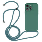 Coque en Silicone Liquide avec Cordon, Pour iPhone 16 Pro Max, Pour iPhone 16 Pro, Pour iPhone 16 Plus