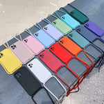 Coque en silicone liquide avec cordon bandoulière, pour iPhone 17 Pro Max, pour iPhone 17 Pro, pour iPhone 17, pour iPhone Air