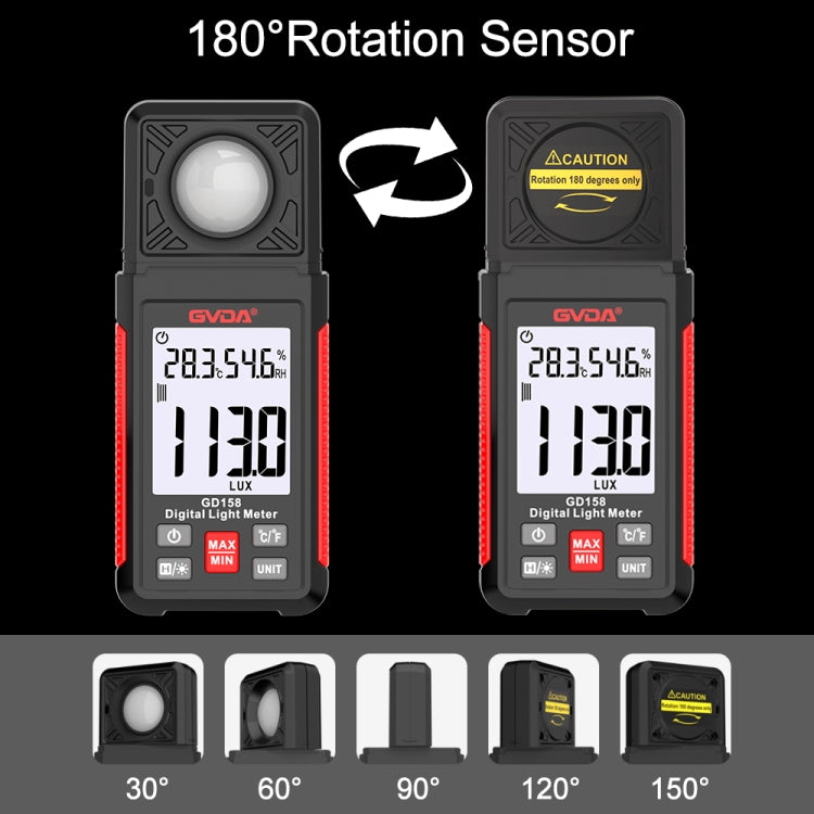 Luxmètre numérique GVDA GD158 200000Lux, testeur de luminosité photomètre