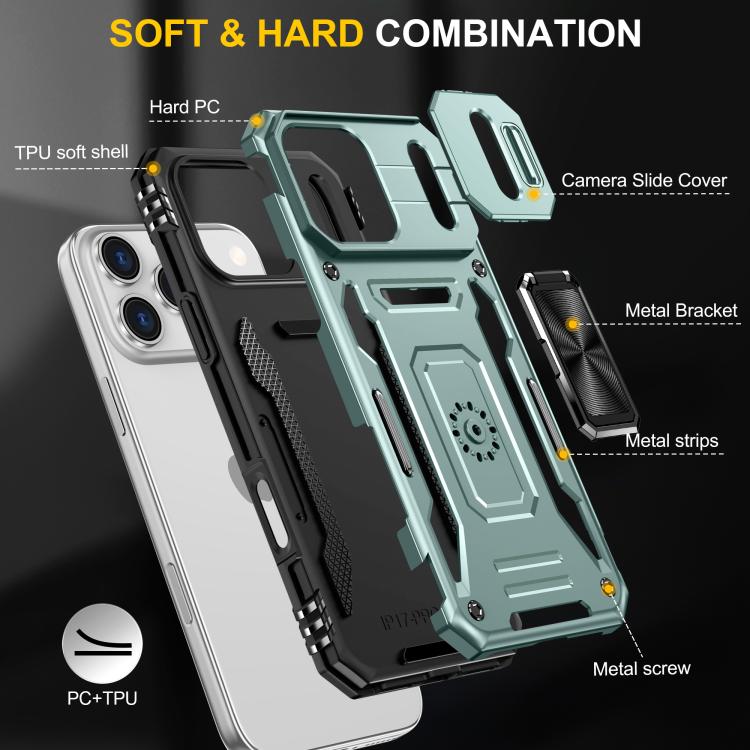 Coque de téléphone de protection PC + TPU avec protection d'appareil photo, pour iPhone 17e / 16e, pour iPhone 17 Pro Max, pour iPhone 17 Pro, pour iPhone 17, pour iPhone Air, pour iPhone 16 Pro Max