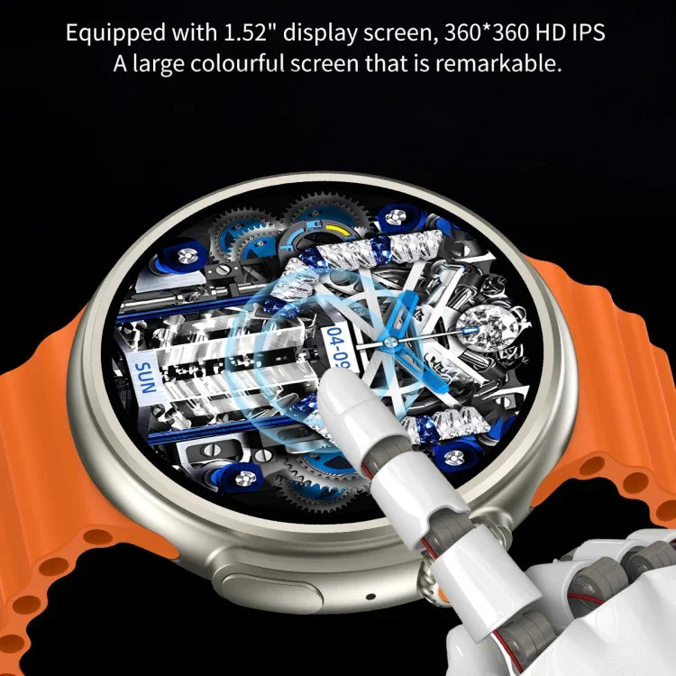 Montre connectée Z78 Ultra avec écran rond HD de 1,52 pouce et surveillance de la fréquence cardiaque et de l'oxygène sanguin