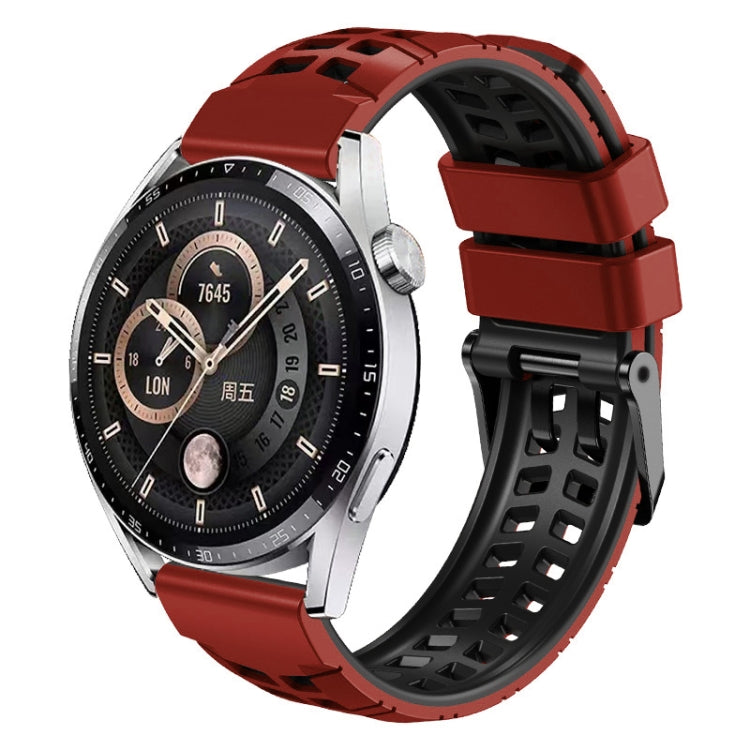 22mm Double-row Hole Two-color Silicone Watch Band, For Huawei Watch4 / 4 Pro / Watch3 / 3 Pro