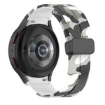 Bracelet de montre en silicone camouflage à fermoir magnétique, pour Samsung Galaxy Watch5 / 5 Pro / Watch 4 / 4 Classic