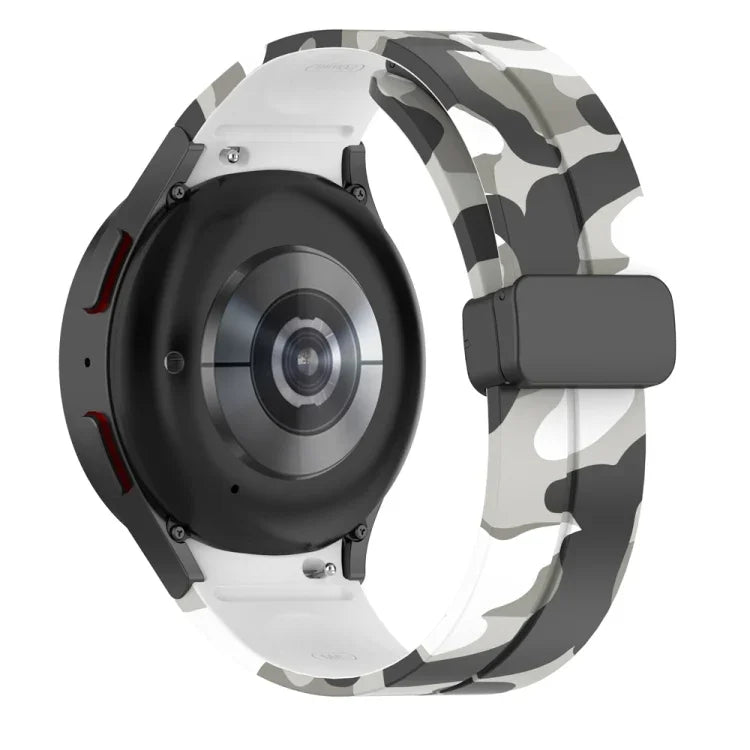 Bracelet de montre en silicone camouflage à fermoir magnétique, pour Samsung Galaxy Watch5 / 5 Pro / Watch 4 / 4 Classic