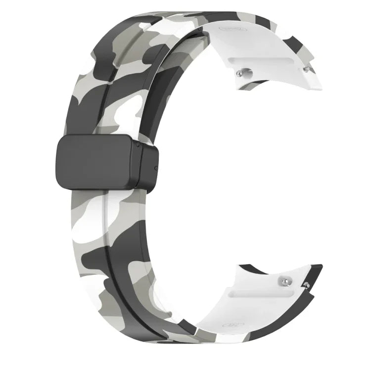 Bracelet de montre en silicone camouflage à fermoir magnétique, pour Samsung Galaxy Watch5 / 5 Pro / Watch 4 / 4 Classic