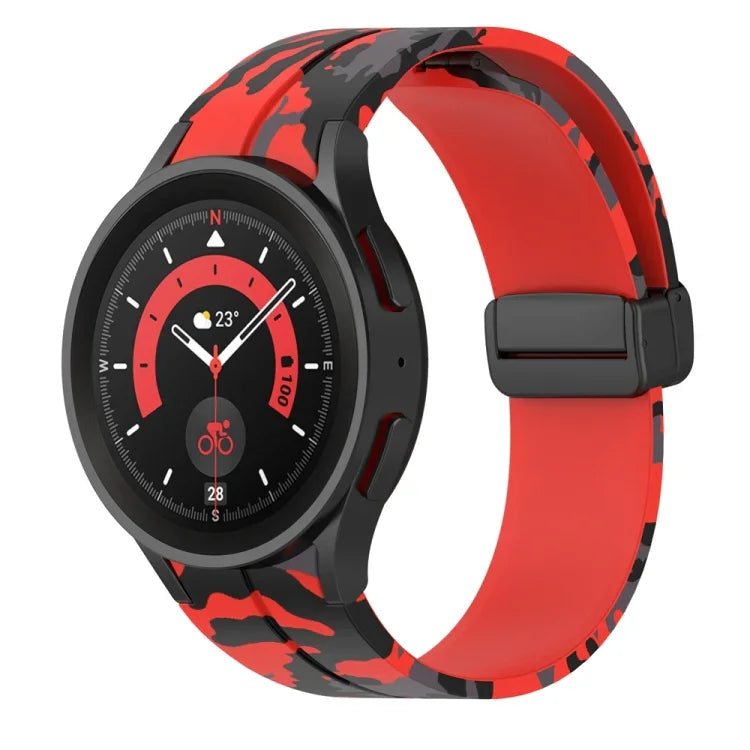 Bracelet de montre en silicone camouflage à fermoir magnétique, pour Samsung Galaxy Watch5 / 5 Pro / Watch 4 / 4 Classic