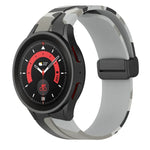 Bracelet de montre en silicone camouflage à fermoir magnétique, pour Samsung Galaxy Watch5 / 5 Pro / Watch 4 / 4 Classic