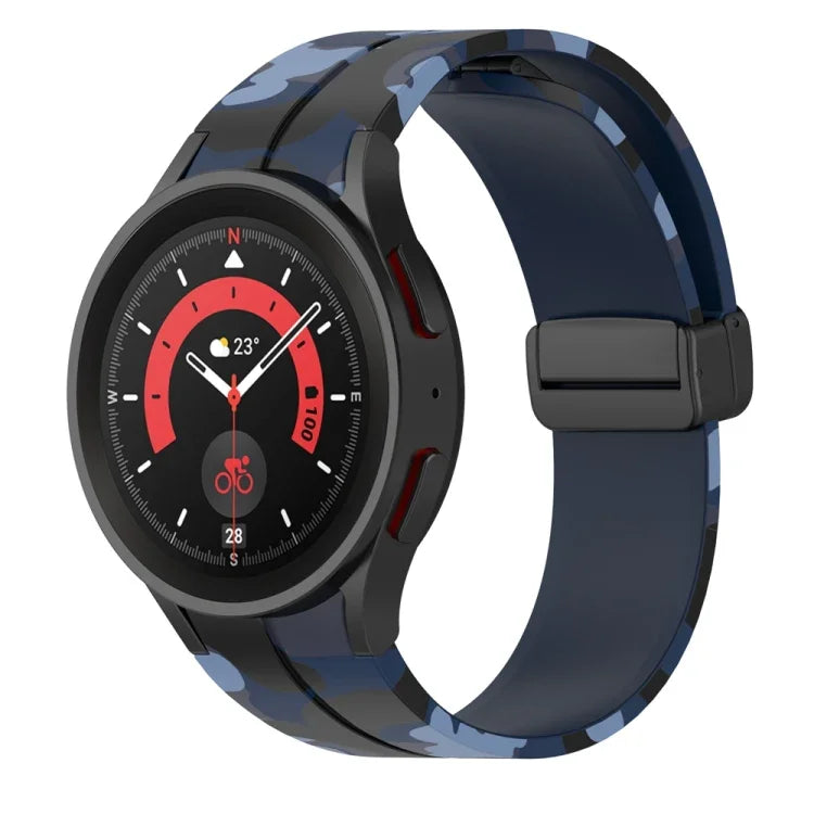 Bracelet de montre en silicone camouflage à fermoir magnétique, pour Samsung Galaxy Watch5 / 5 Pro / Watch 4 / 4 Classic