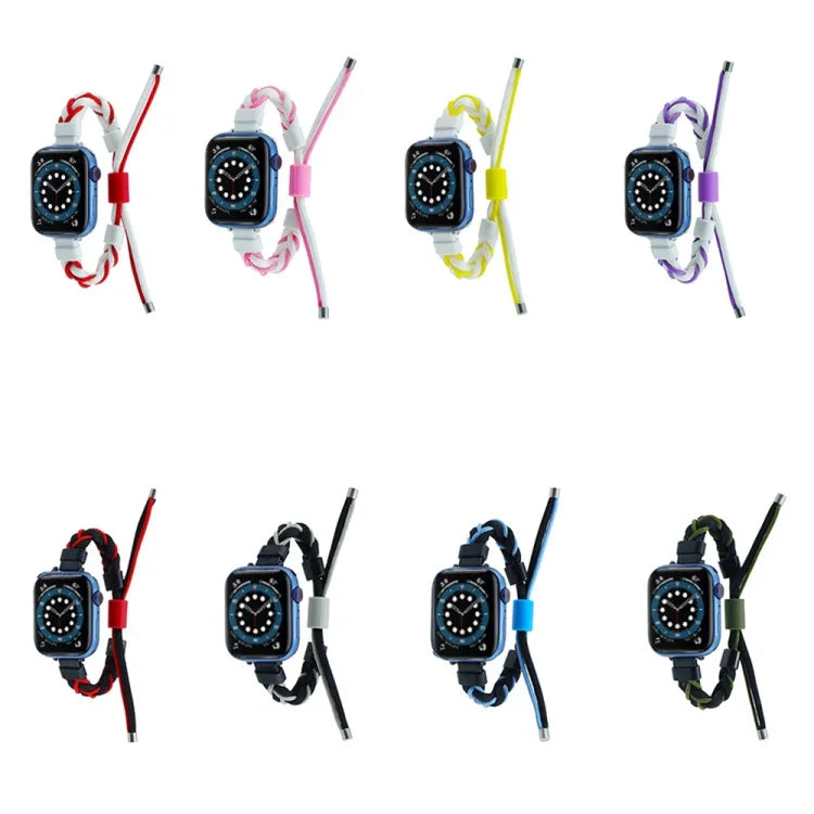 Bracelet de montre en nylon tressé en silicone, pour Apple Watch 42 mm, pour Apple Watch 38 mm