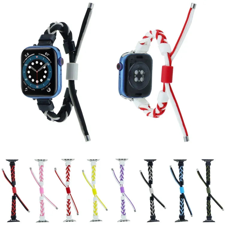 Bracelet de montre en nylon tressé en silicone, pour Apple Watch 42 mm, pour Apple Watch 38 mm