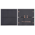 DIY Sun Power Battery Solar Panel Module Cell, 5V 0.3W 60mAh 60 x 60mm, 6V 0.2W 60mAh 70 x 25mm, 5V 0.25W 50mAh 80 x 30mm, 5V 0.3W 140mAh 84.5 x 84.5mm, 5V 3W 600mAh 190 x 110mm, 6V 3W 500mAh 169.5 x 116mm