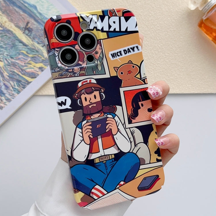 Painted Pattern Precise Hole PC Phone Case, For iPhone 15 Pro Max