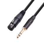 Câble microphone 6,35 mm 1/4 TRS mâle vers XLR 3 broches femelle, 1 m, 1,8 m, 3 m, 5 m, 10 m