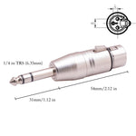 Adaptateur LZ1179 6,35 mm 1/4 TRS mâle vers XLR 3 broches femelle, LZ1179