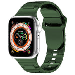 Bracelet de montre en silicone style armure à boucle carrée, pour Apple Watch 42mm, pour Apple Watch 38mm, pour Apple Watch Ultra 2 49mm