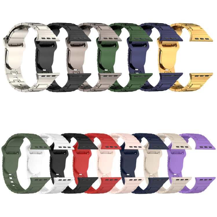 Bracelet de montre en silicone style armure à boucle carrée, pour Apple Watch 8 45 mm, pour Apple Watch SE 2022 40 mm, pour Apple Watch SE 2022 44 mm
