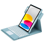Étui en cuir avec clavier Bluetooth rotatif à 360 degrés et pavé tactile, pour iPad 10e génération 10.9 2022, pour iPad Air 2022 / iPad Pro 11 2021, pour iPad 10.2 2021 / Air 2019