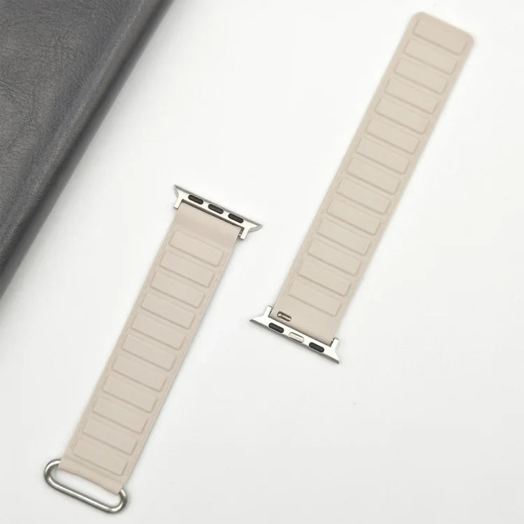 Bracelet de montre magnétique en silicone à boucle inversée, pour Apple Watch 38 mm