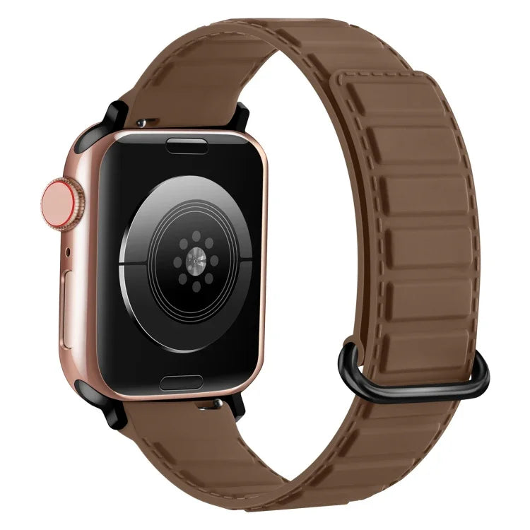 Bracelet de montre magnétique en silicone à boucle inversée, pour Apple Watch 38 mm