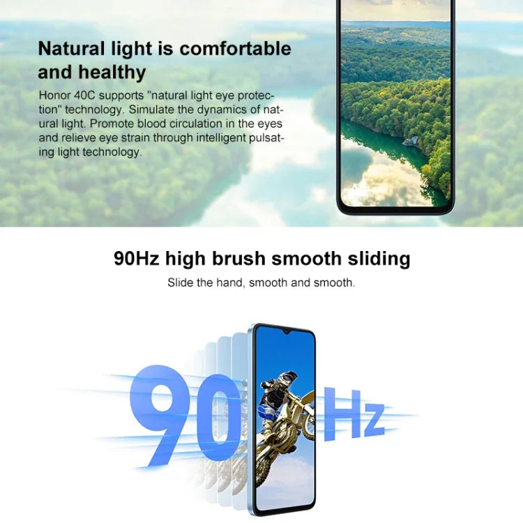 Honor Play 40C 5G, écran 6,56 pouces, MagicOS 7.1, processeur Snapdragon 480 Plus Octa-Core jusqu'à 2,2 GHz, réseau : 5G, non compatible avec Google Play, 6 Go de RAM + 128 Go de stockage